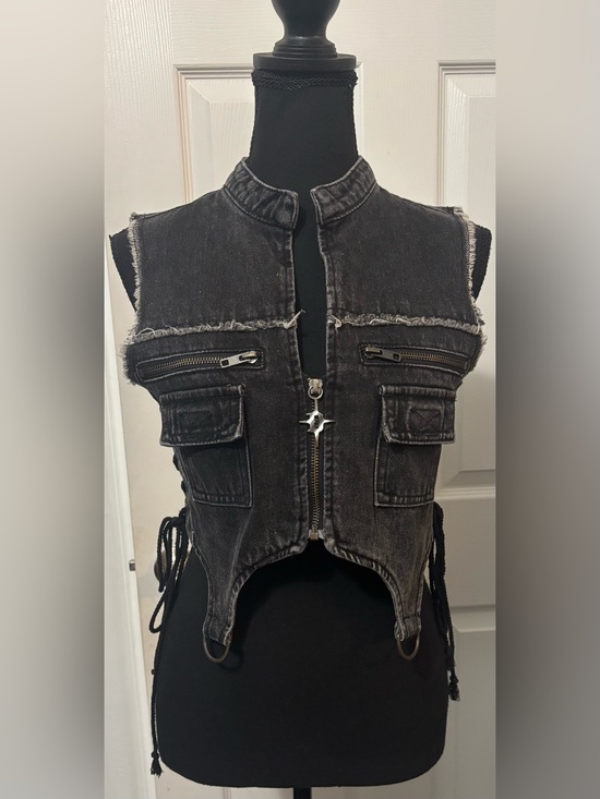 Dolls Kill Jackets & Blazers - NWT Dolls Kill / Darker Wavs Downbeat Distressed Vest